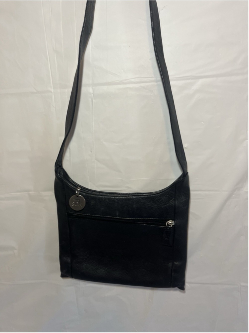 The Sak Huntley Aubergine Top-Grain Leather Hobo Shoulder Handbag